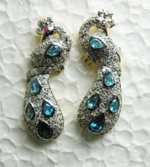  Aqua Blue American Diamond Studded Earring - Earrings