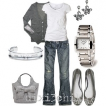 Grey, silver and white outfit - My Style
