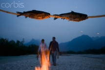 Salmon over camp fire - Outdoor stuff I love including cottages