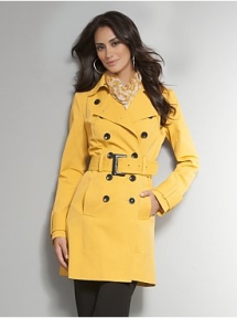Double-Breasted Belted Trench Coat - mis outfits
