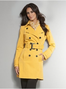 Double-Breasted Belted Trench Coat - Fave Clothing