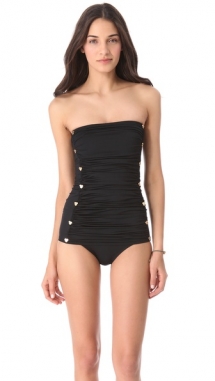 Juicy Couture - Miss Divine Hearts Button Swimsuit  - Swimsuits