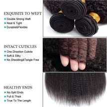 Kinky Straight Hair 3 Bundles 9A Human Hair Natural Color Remy Hair  - Party ideas