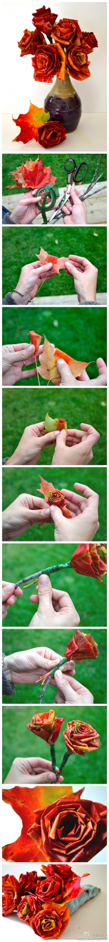 Leaf Roses - Fun crafts