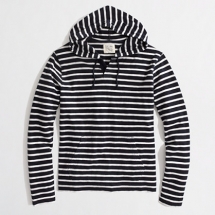 Mens Black & White striped hoodie - Clothes