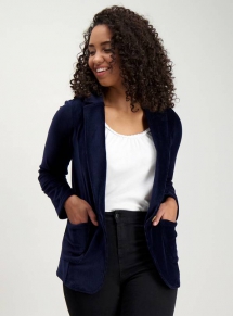 Navy Jersey Corduroy Blazer - Spring Clothes Shopping