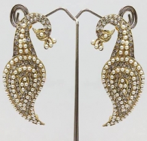 Off White Stone Studded Imitation Earring - Earrings