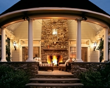 Outdoor Fireplace on Porch - Amazing black & white photos
