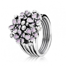 PANDORA PINK CHERRY BLOSSOM MULTIPLE FLOWER RING  - Jewelry