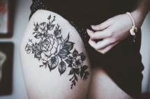 Rose thigh tattoo - Tattoo ideas