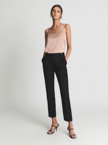Slim Fit Wool Blend Tailored Trousers - Spring Wardrobe