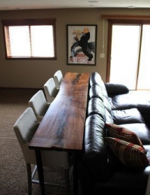 Table seating behind rec room couch - For the home