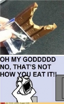 That's not how you eat a Kit-Kat bar! - Unassigned