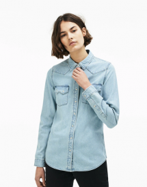 Women's LIVE Slim Fit Western Pockets Denim Shirt - Spring Wardrobe