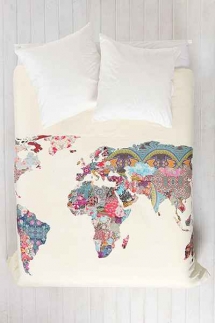 World Map Duvet Cover from Urban Outfitters - Bedding