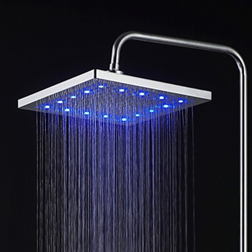 12" Modern Multi-color LED Shower Head (without Water Pipe)--FaucetSuperDeal.com