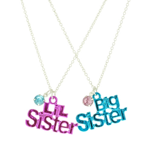 2 Pack Big Sister and Lil Sister Necklace