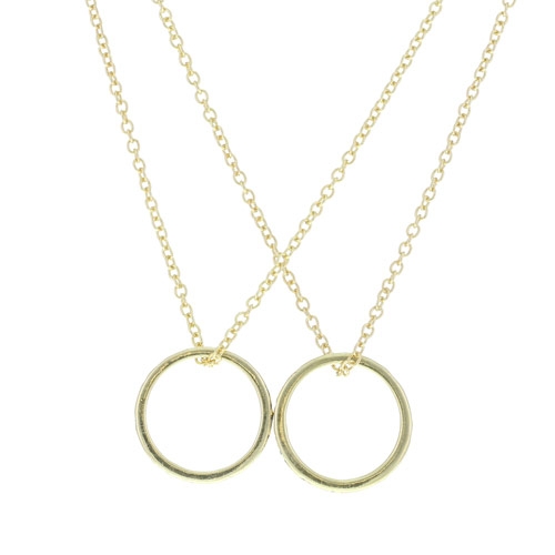 2 Pack Stylish BFF Ring Necklaces