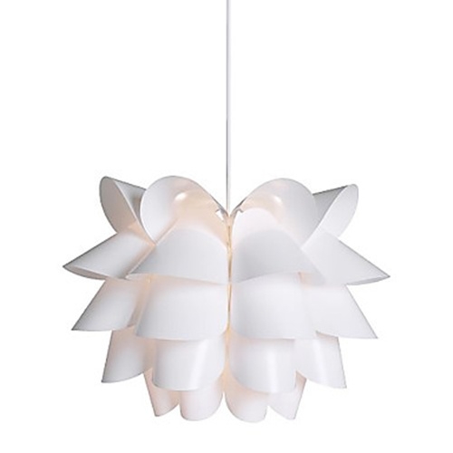 40W Comtemporary White Pendant Light Lotus Designed (1 Light)