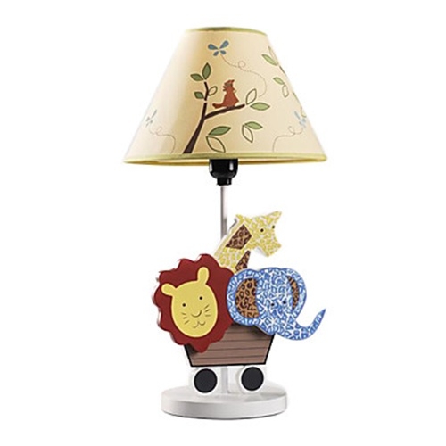 40W Contemporary Table Light with Fabric Shade and Cartoon Animal Lampstand