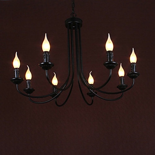 60W*8 Elegant Noble Up Lighting Chandelier With Candle Shade - 8 Light