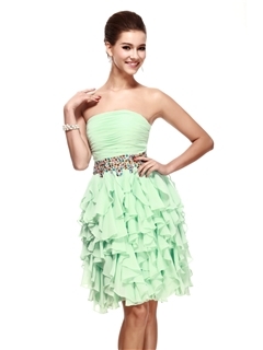 A-Line Empire Strapless Short/Mini Sandra's Cocktail Dress