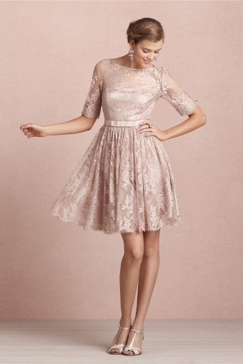 A-line Jewel Knee Length Lace Graduation Dress with Sashes and Appliques LOZK14003