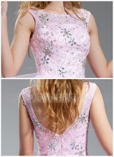 A-Line/Princess Sweetheart Asymmetrical Taffeta Prom Dress With Ruffle Beading Sequins - Image 3