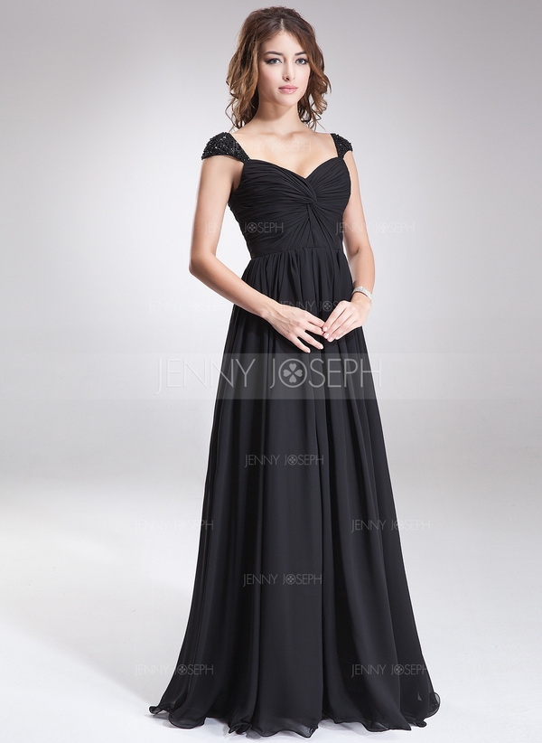 A-Line/Princess Sweetheart Floor-Length Chiffon Bridesmaid Dress