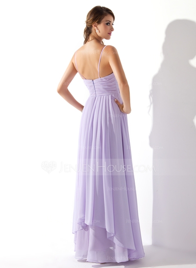A-Line/Princess Sweetheart Floor-Length Chiffon Prom Dress With Ruffle Beading  - Image 3