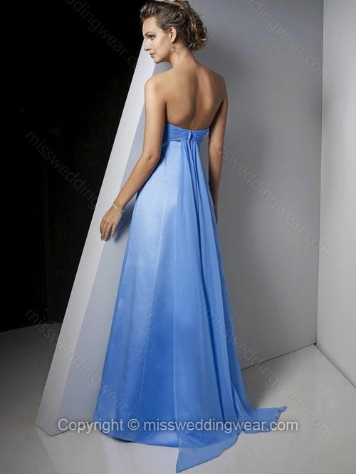 A-line Strapless Satin Chiffon Floor-length Ruched Bridesmaid Dresses