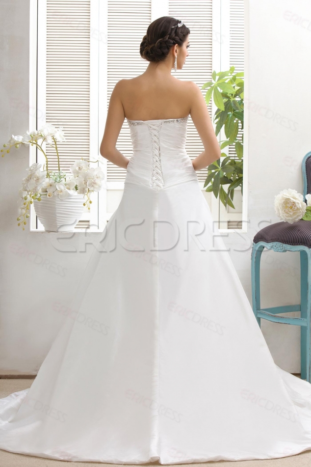 A-line Strapless Sleeveless Beach Wedding Dress - Image 2