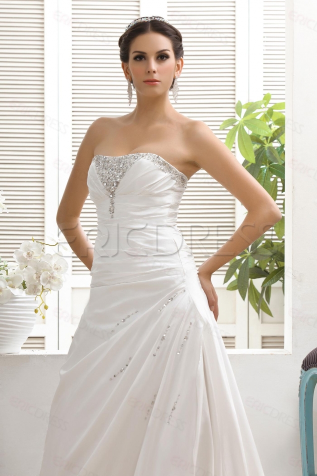 A-line Strapless Sleeveless Beach Wedding Dress - Image 3