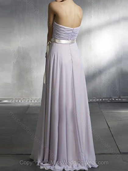A-line Sweetheart Chiffon Floor-length Sashes / Ribbons Bridesmaid Dresses - Image 2