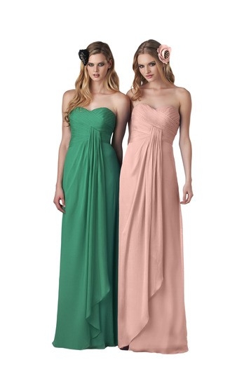 A Line Sweetheart Empire Zipper Floor Length Bridesmaid Dresses