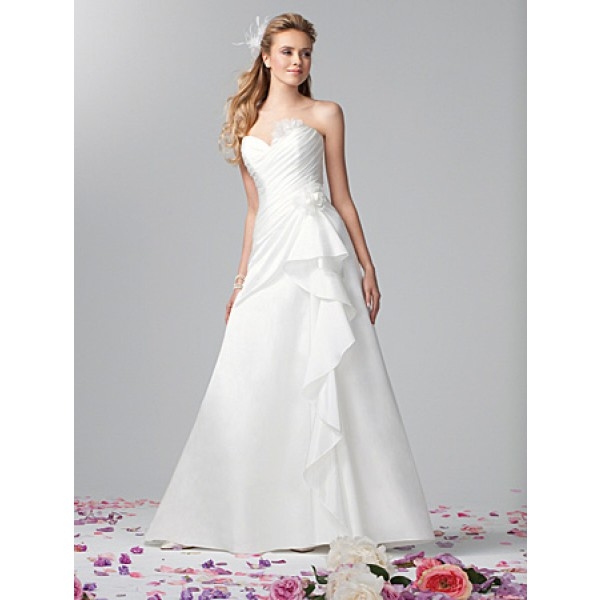 A-line Sweetheart/ Floor-length Sheath Organza Wedding Dresses