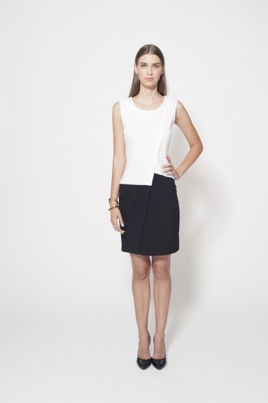 ABBEY DRESS - IVORY/BLACK