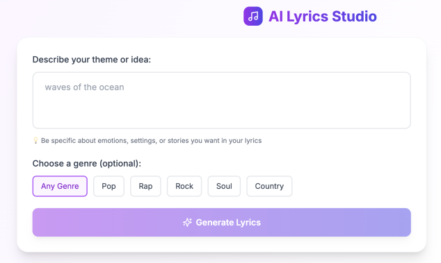 ai lyrics generator