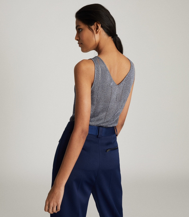 Alice Metallic Knitted Top - Image 2