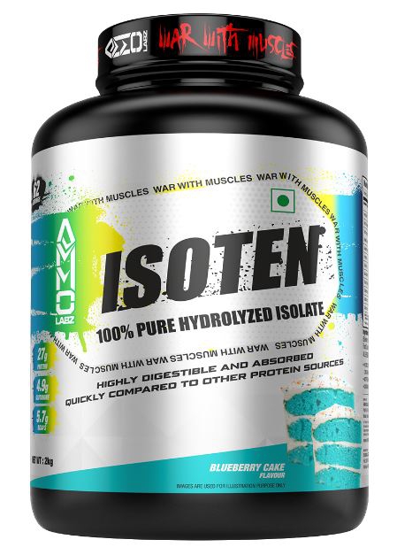 AMMO LABZ ISOTEN 100% PURE HYDROLYZED WHEY PROTEIN 4.4 LBS, 2 KG