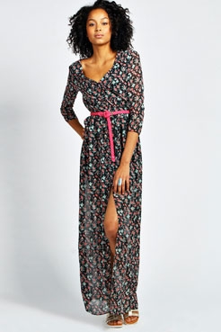 Angela Floral Maxi Shirt Dress