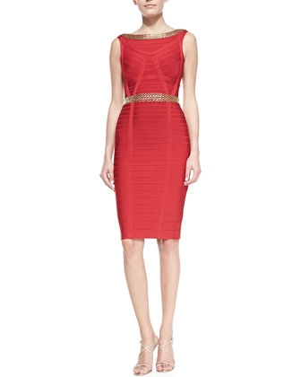 Ardell Chain-Detail Bandage Dress
