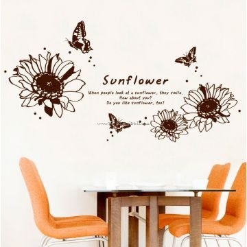 Aria Sunflower And Butterfly Wall Decals