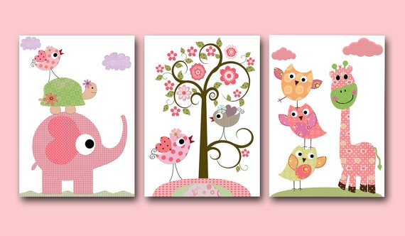 Art for Children Kids Wall Art Baby Girl Room Decor 