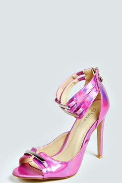 Ashleigh Holographic Metallic Trim Heels