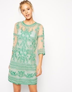 ASOS Premium Shift Dress with Embroidery