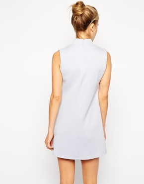 ASOS Shift Dress in Scuba with High Neck - Image 2