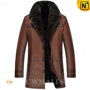 Atlanta Mink Fur Collar Shearling Coat CW858107