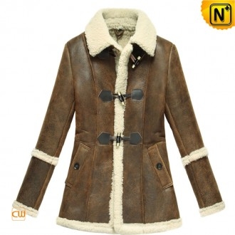 Atlanta Womens Fur Trimmed Sheepskin Coat CW614022