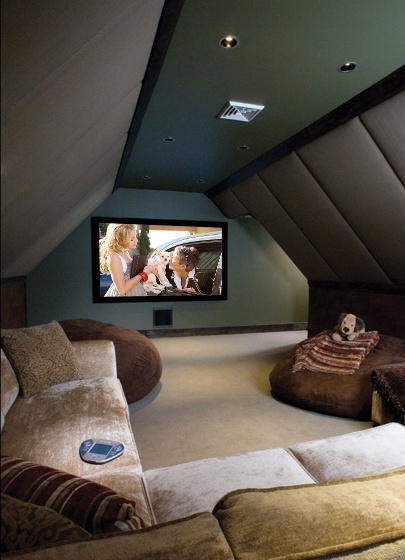 Attic home theatre room